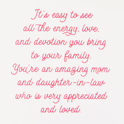 Love Your Energy and Devotion Mother's Day Card for Daughter-in-Law, 