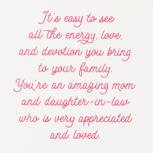 Love Your Energy and Devotion Mother's Day Card for Daughter-in-Law, 