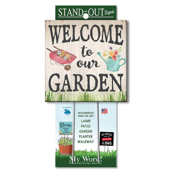 My Word! Welcome to Our Garden Weatherproof Sign, 8x8, , large image number 1