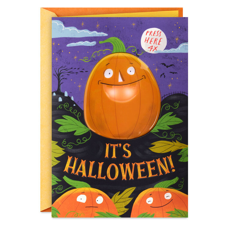 Joking Jack-o'-Lantern Funny Halloween Card With Sound and Lights