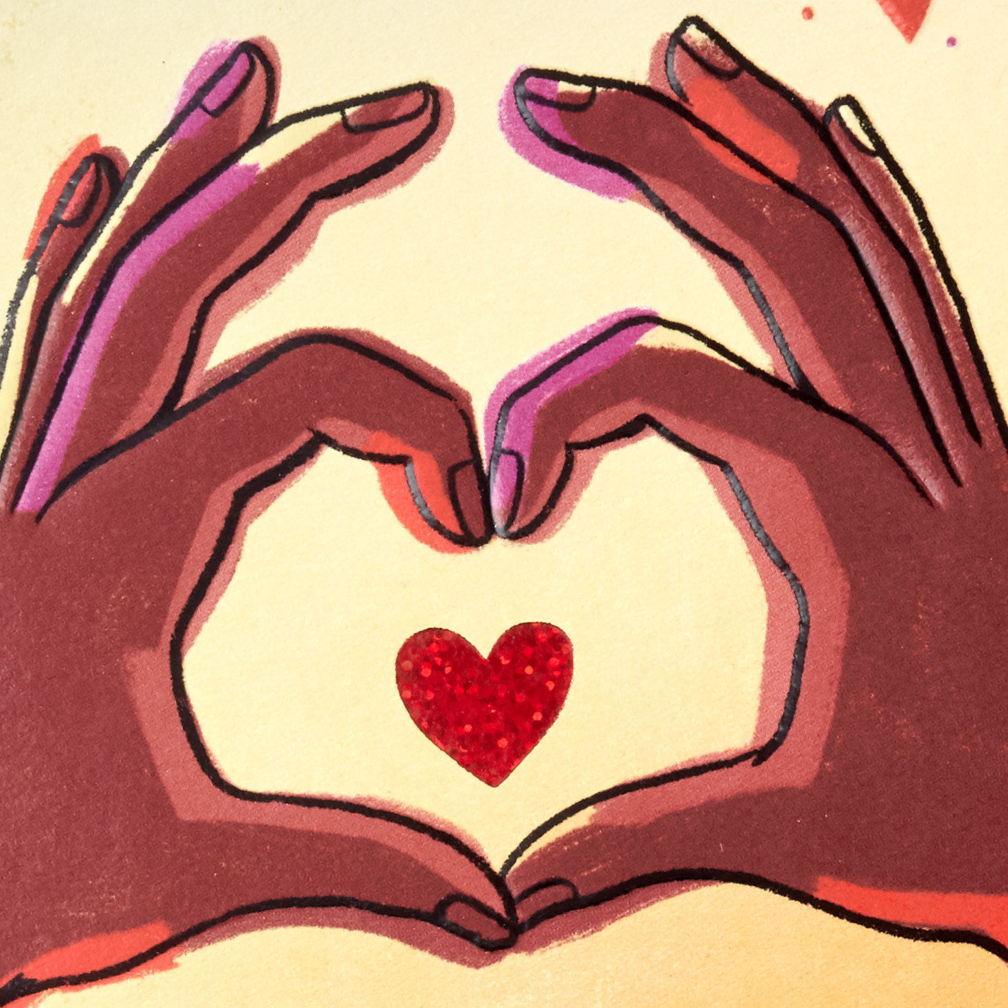 Heart Hands Valentine's Day Card for Kids Card Front Detail image number 4