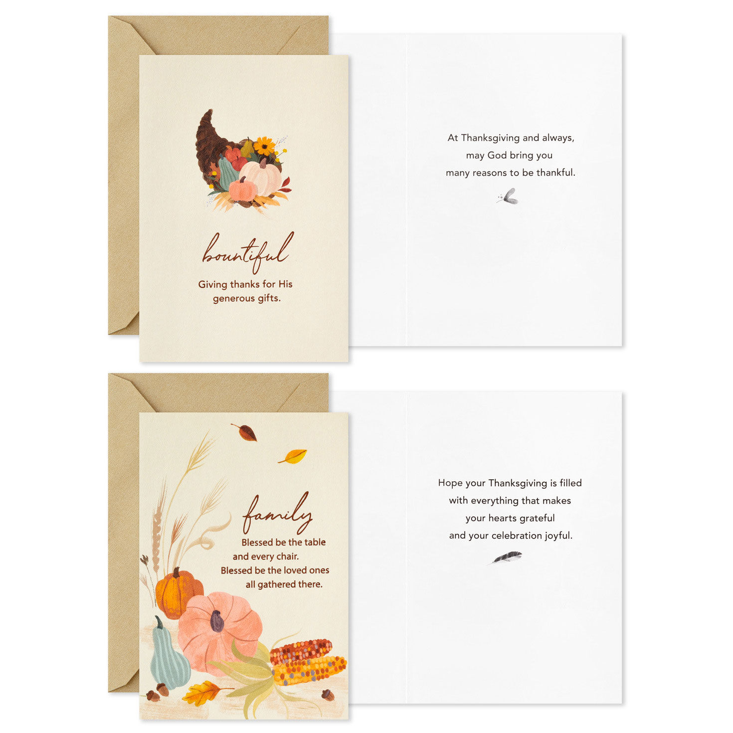 Religious Botanical Thanksgiving Cards Assortment Signing card image number 4