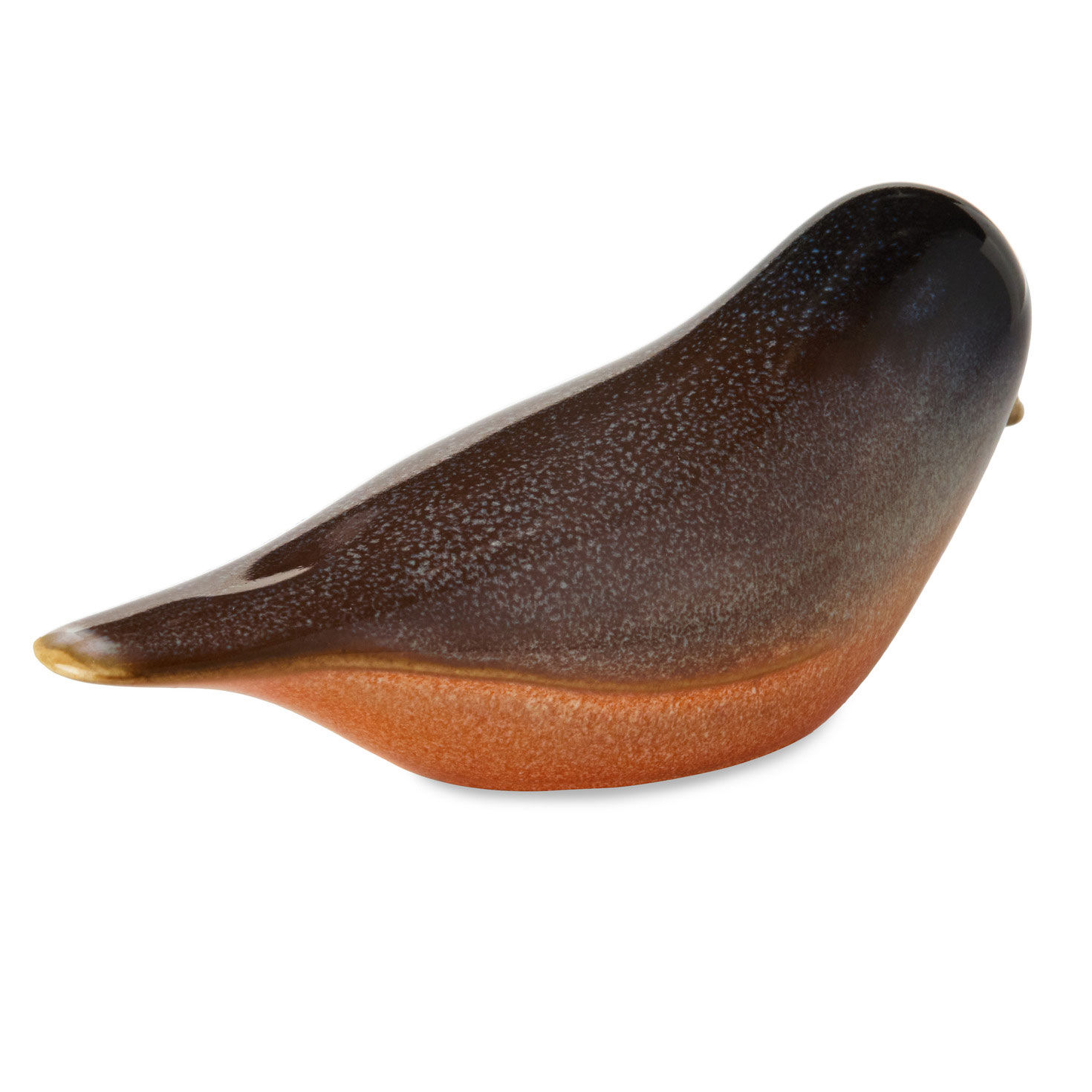 Gray and Red Robin Ceramic Bird Figurine back image number 2