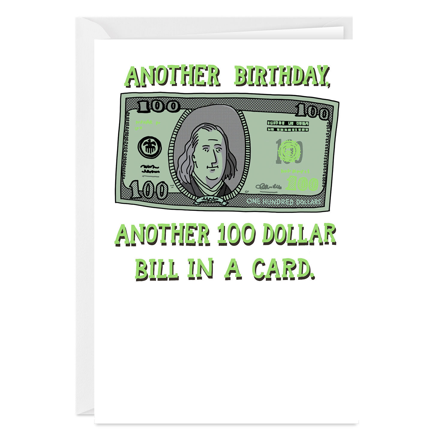 $100 Bill Funny Custom Birthday Card, , large image number 1