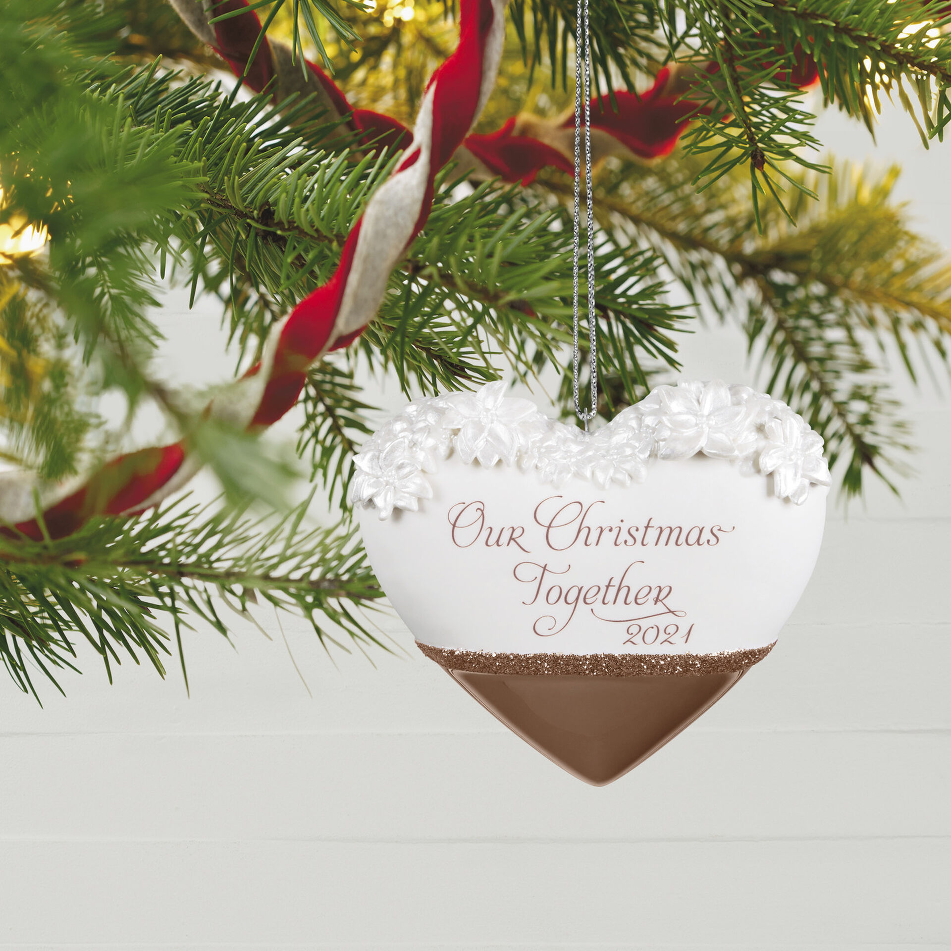 Keepsake Christmas Ornament 2021 Year Dated Mom Thanks Heart Butterfly