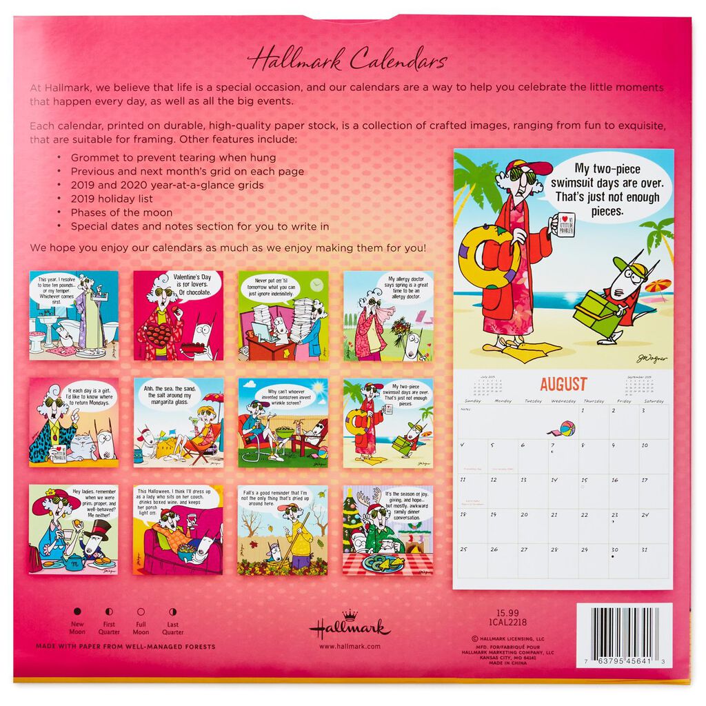 maxine 2019 wall calendar 12 month calendars hallmark