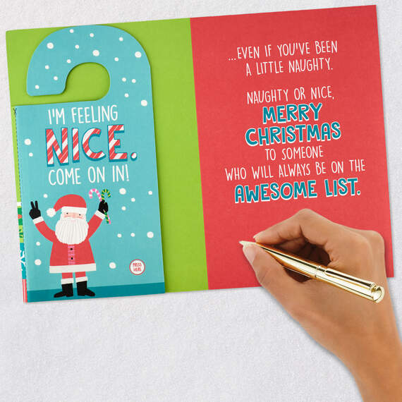 Naughty or Nice Talking Door Hanger Christmas Card With Sound, , large image number 10