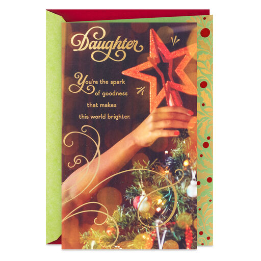 You're a Spark of Goodness Christmas Card for Daughter, 