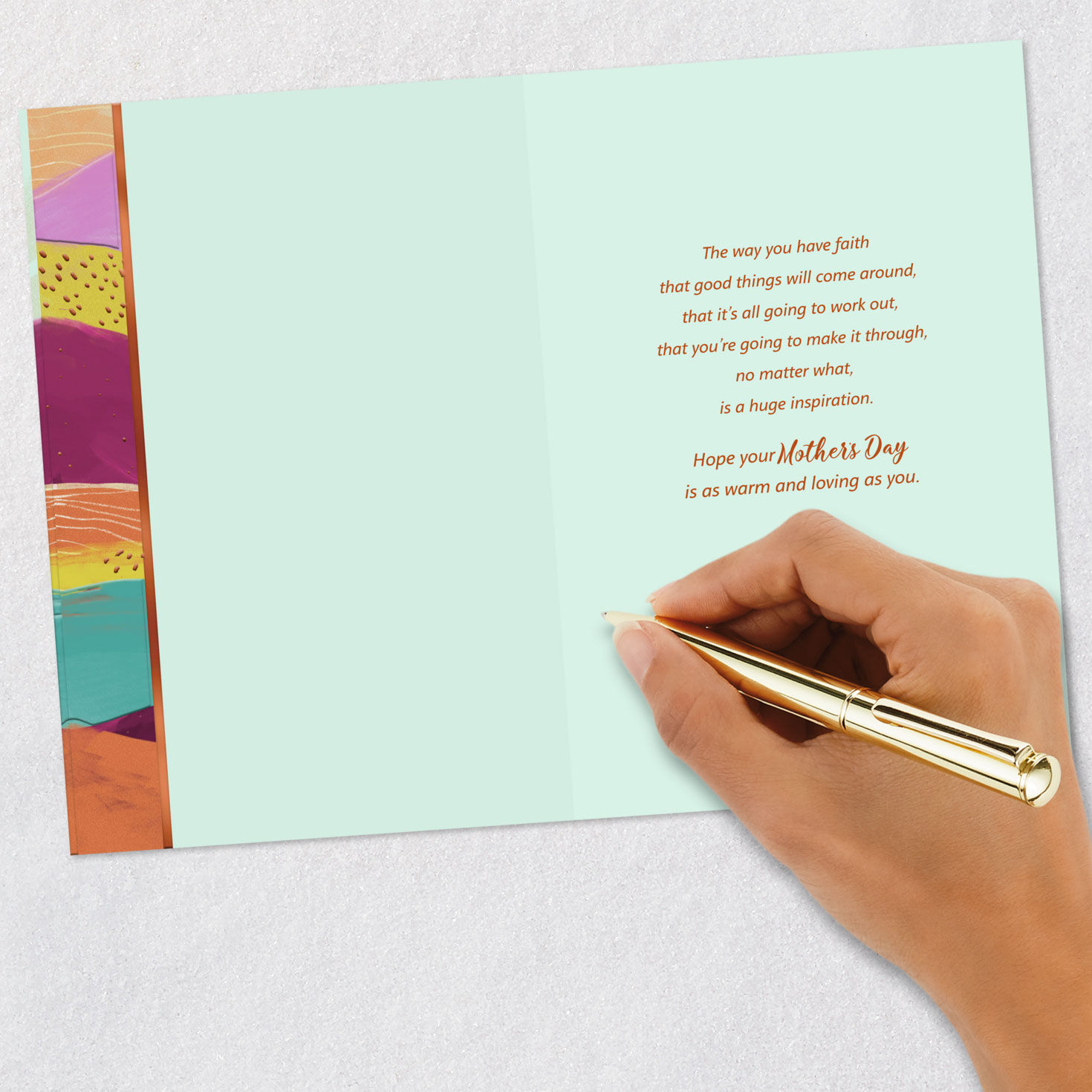 Vibrant Sunset Landscape Mom Mother's Day Card signing card image number 6