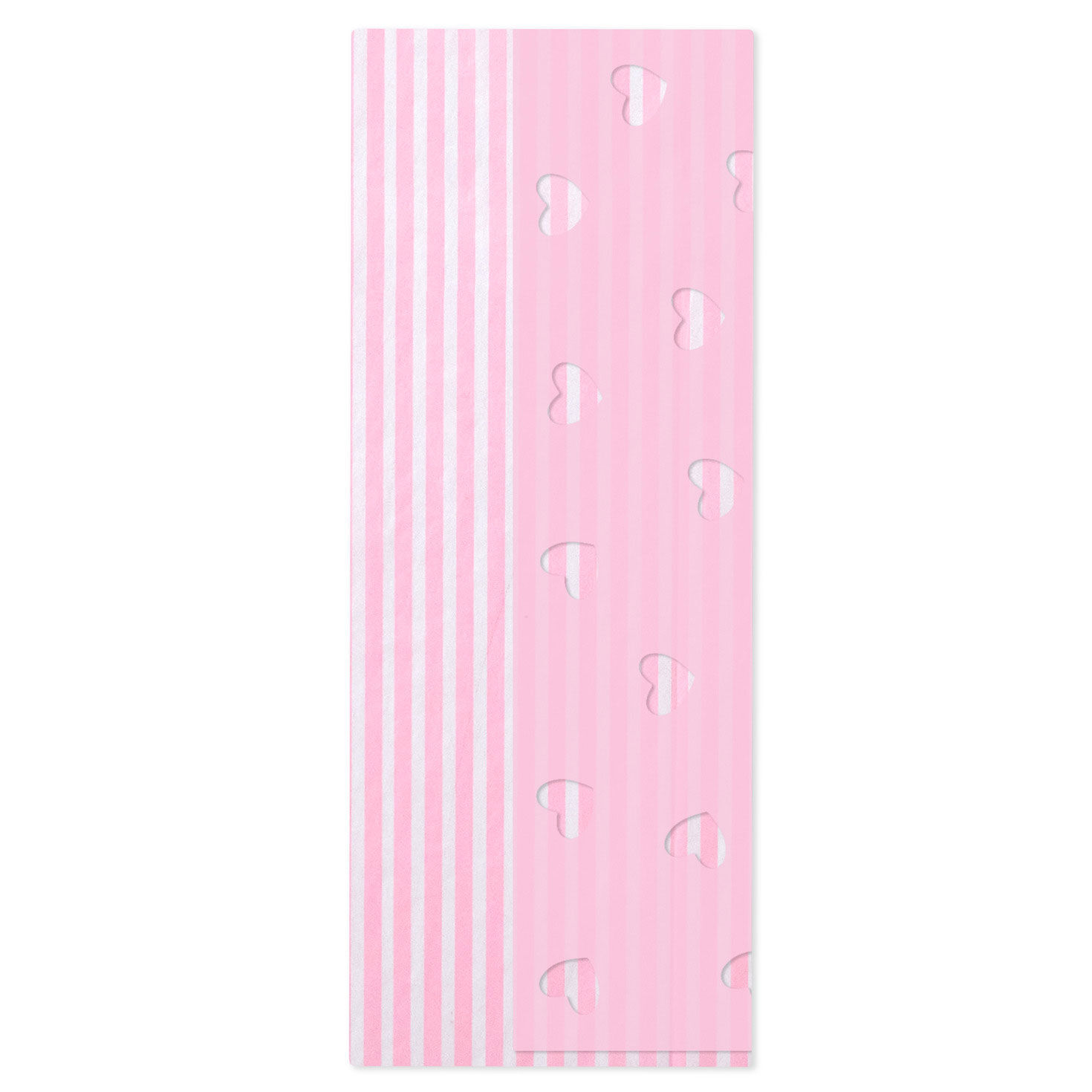 Pink Stripes and Pink With Cutout Hearts 2-Pack Tissue Paper, 4 sheets total for only USD 4.49 | Hallmark