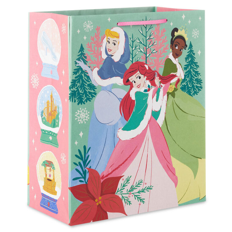 13" Disney Princesses on Green Large Holiday Gift Bag