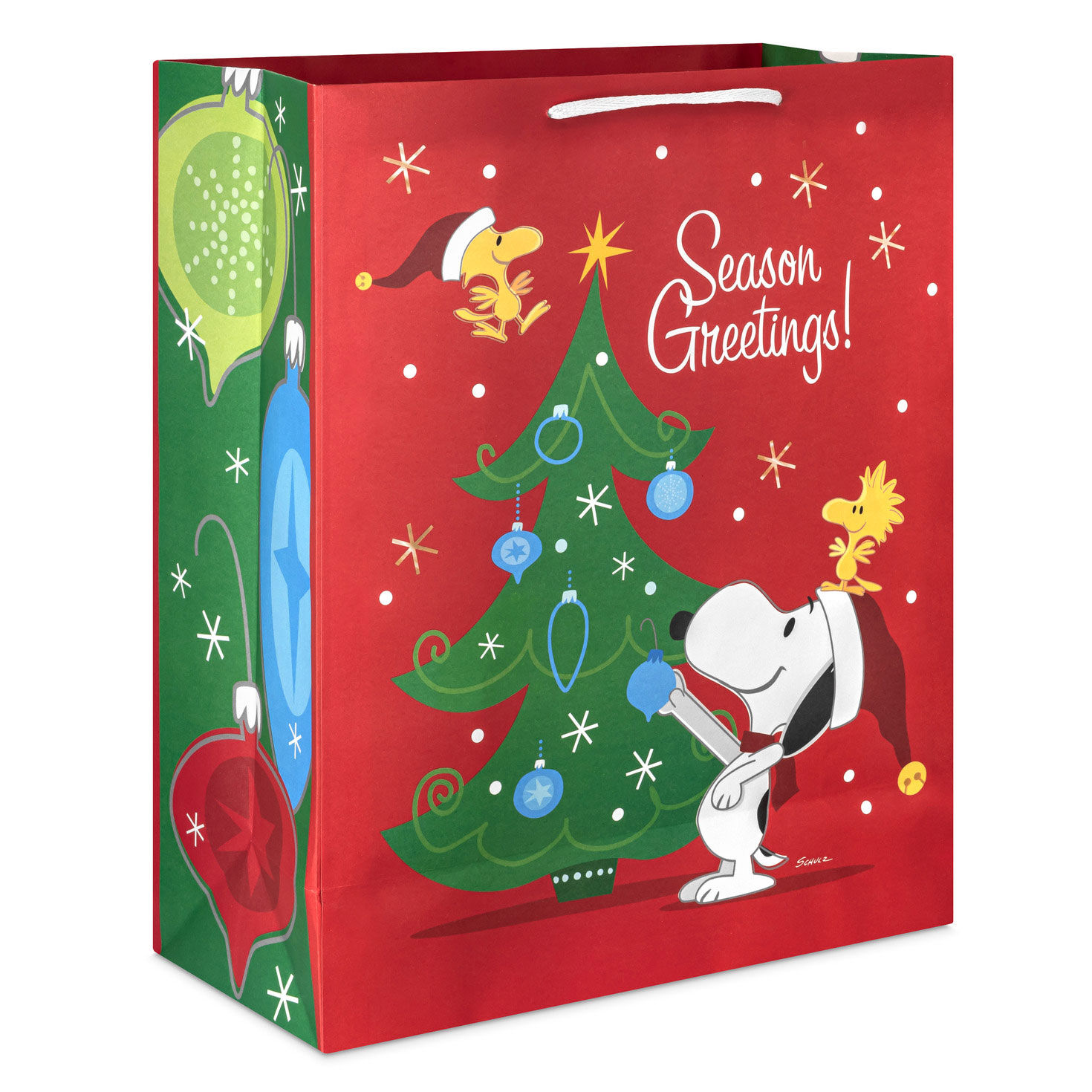 15.5" Peanuts® Snoopy and Woodstock on Red Extra-Large Christmas Gift Bag for only USD 4.99 | Hallmark