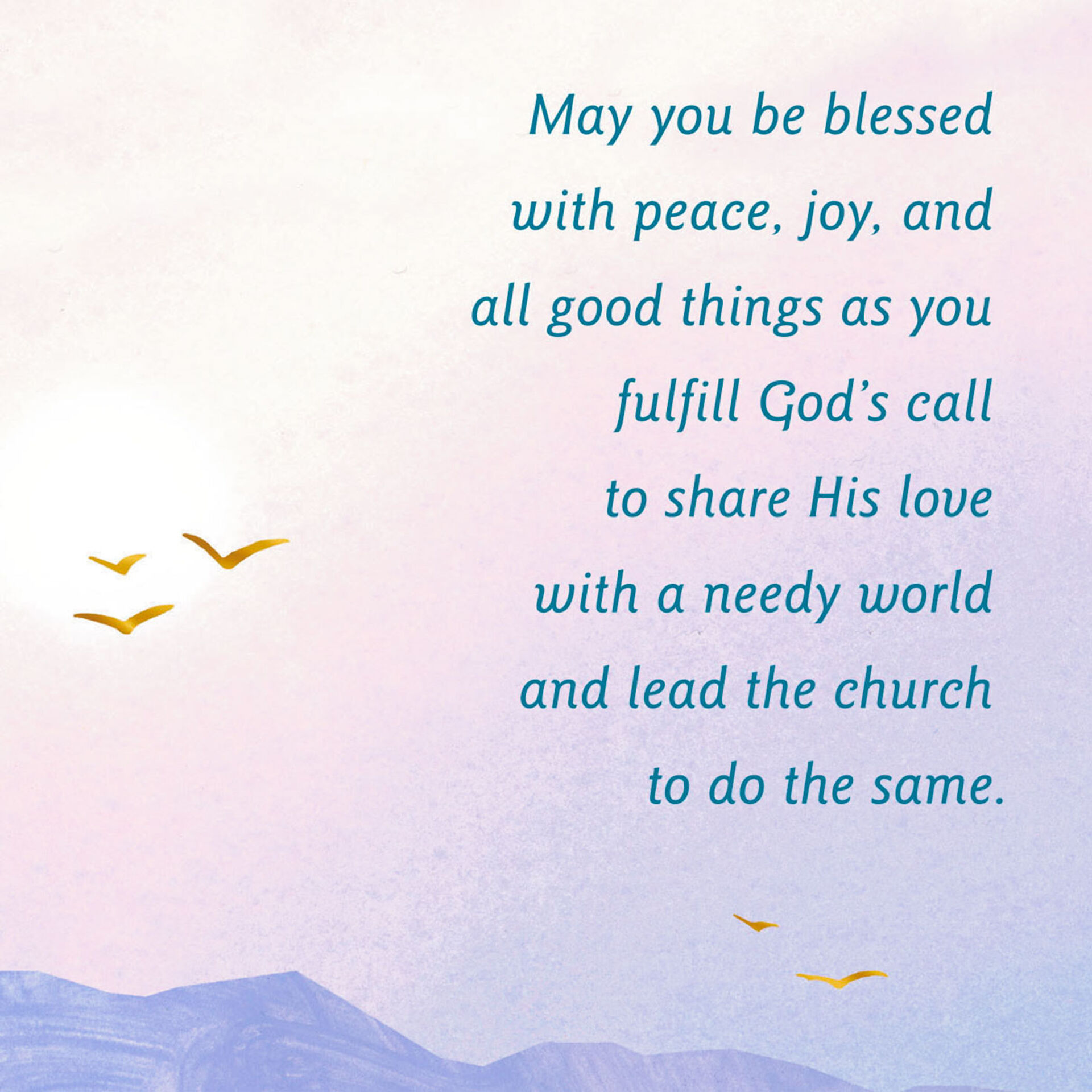 Peaceful Sunrise Religious Appreciation Card for Pastor - Greeting