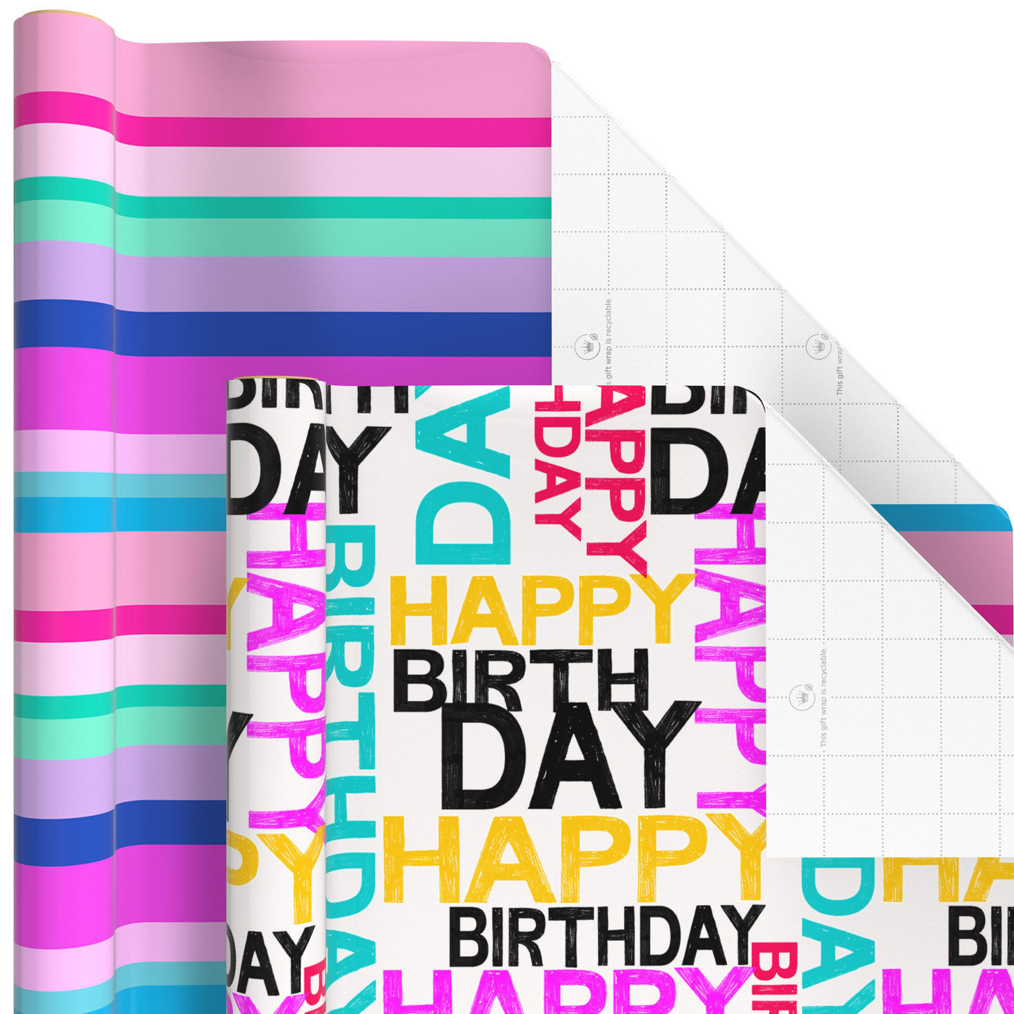 Birthday Whimsy 6-Pack Assorted Wrapping Paper Roll Bundle, 180 sq. ft. total, , large image number 5