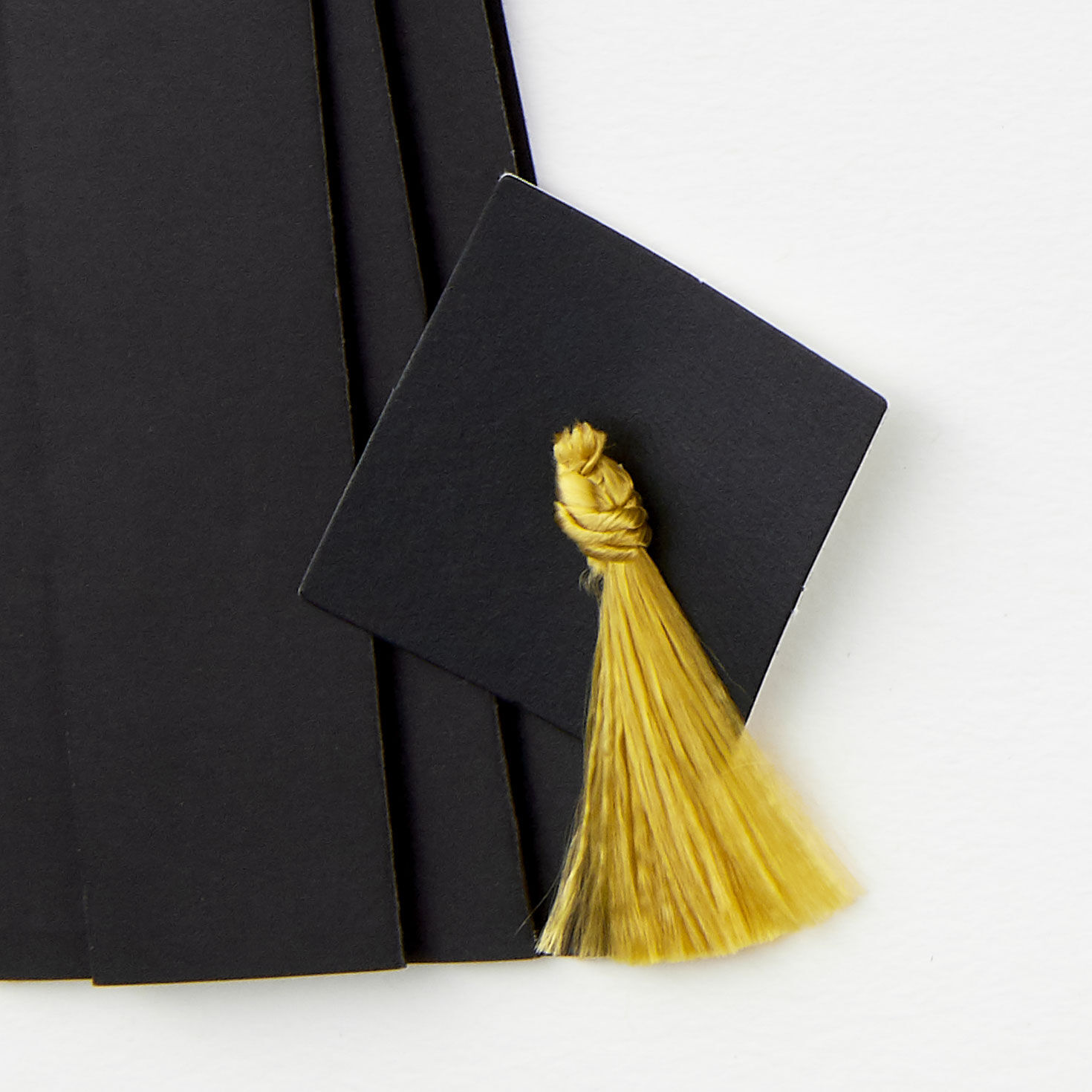 Black Grad Cap and Gown Graduation Card Card Front Detail image number 4