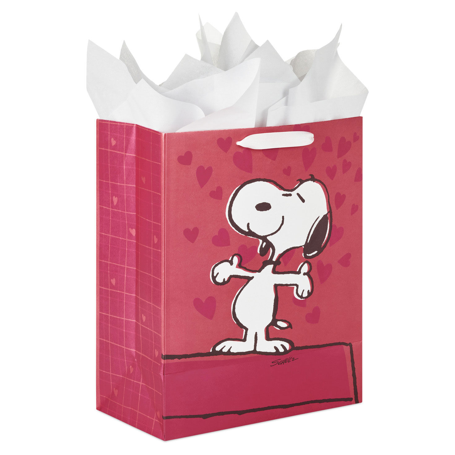Snoopy Large Valentine's Day Gift Bag With Tissue back image number 6