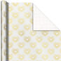 Gold Hearts on White Wrapping Paper, 15 sq. ft., , large image number 1