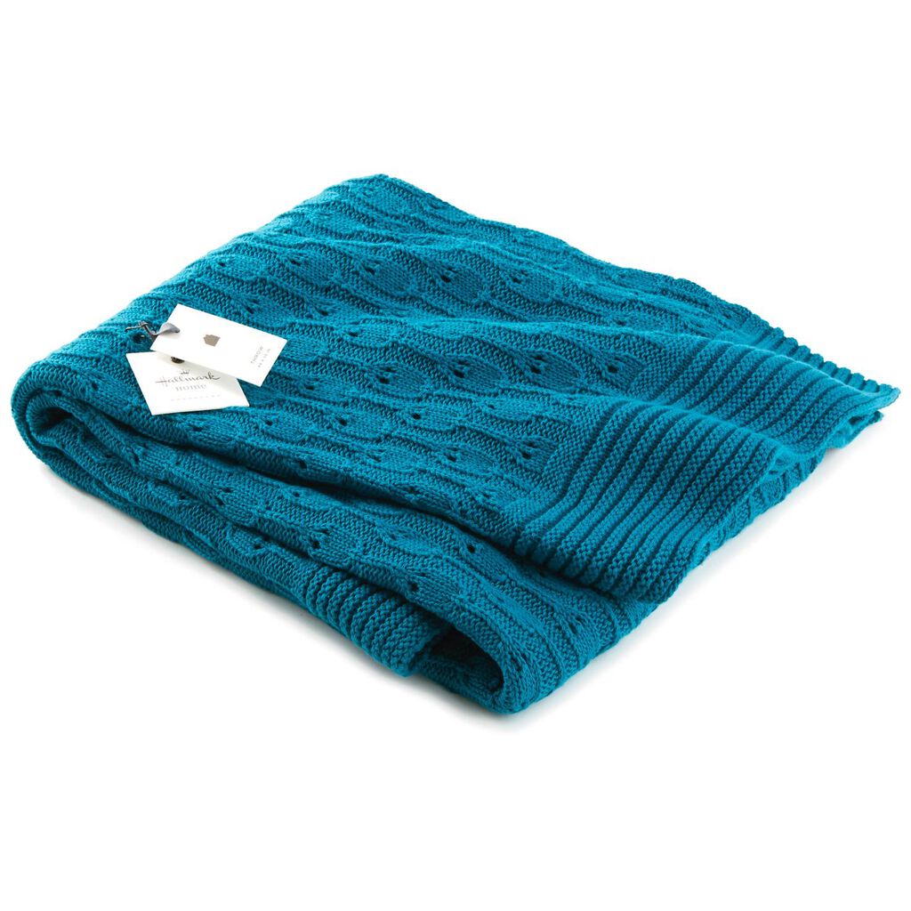 Teal Knit Throw Blanket, 44x56 Pillows & Blankets Hallmark