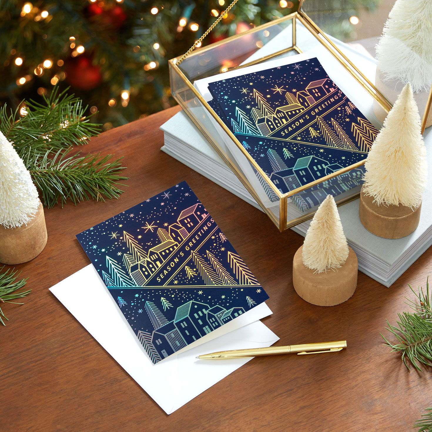 Sparkling Homes at Night Boxed Christmas Cards, Pack of 16, , large image number 8