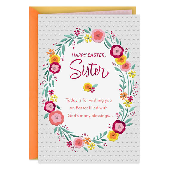 God's Blessings Religious Easter Card for Sister