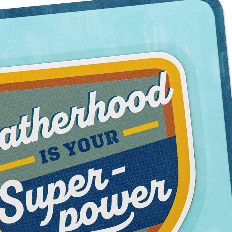 Super Dad Shield Father's Day Card With Magnet Card Front Detail image number 5