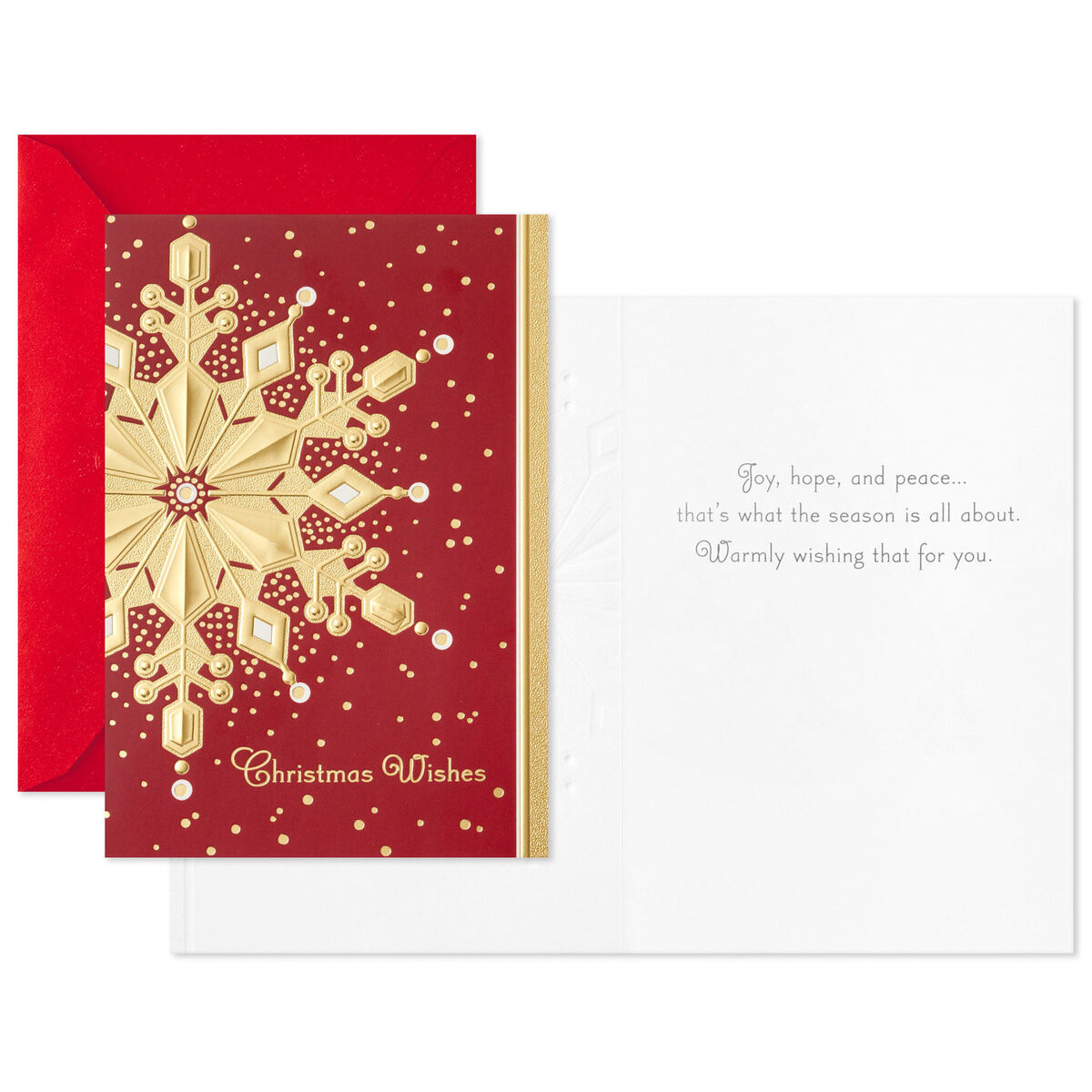 Gold Foil Snowflake Boxed Christmas Cards, Pack of 40 Boxed Cards