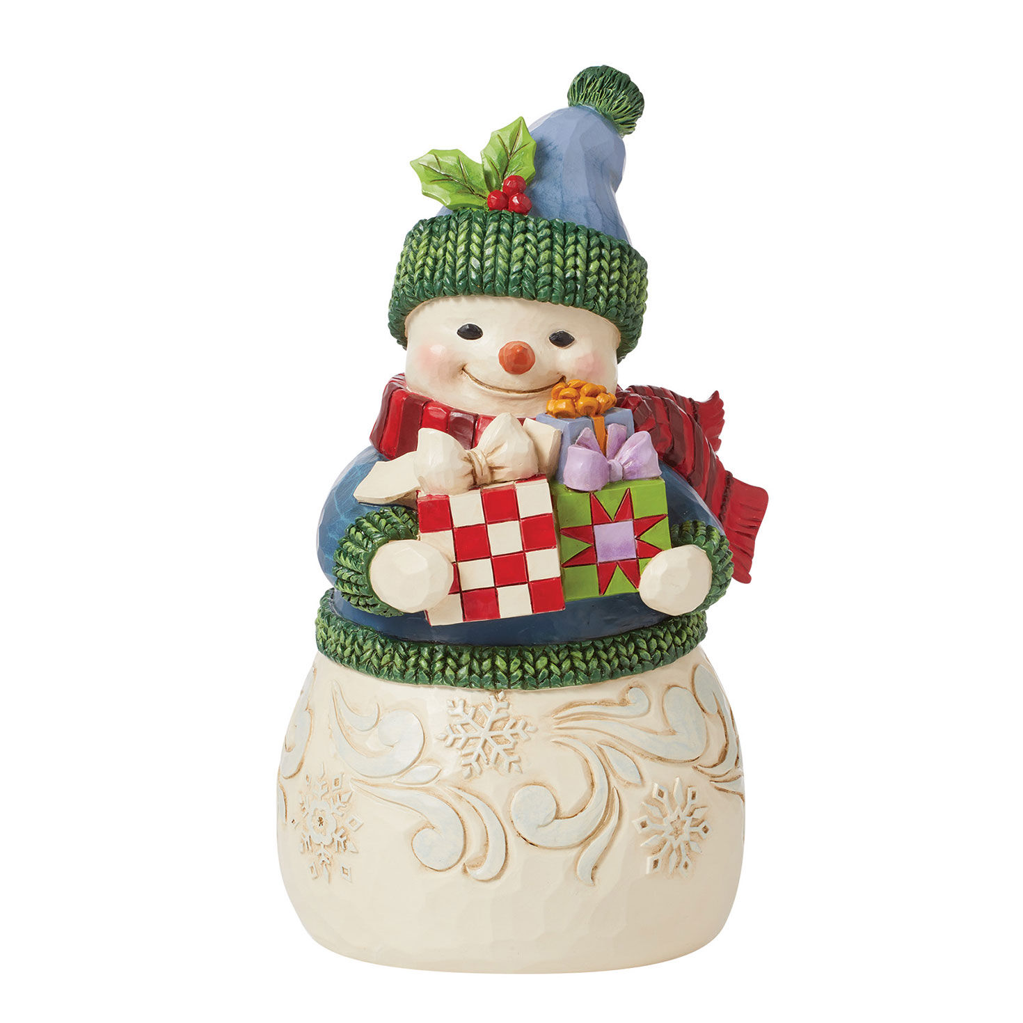 Jim Shore Snowman With Presents Figurine, 8.4"