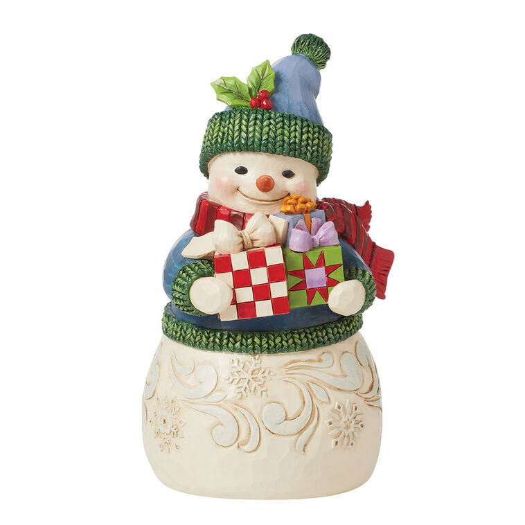 Jim Shore Snowman With Presents Figurine, 8.4"