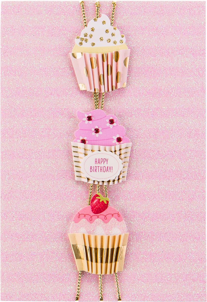 Three Cupcakes Birthday Card