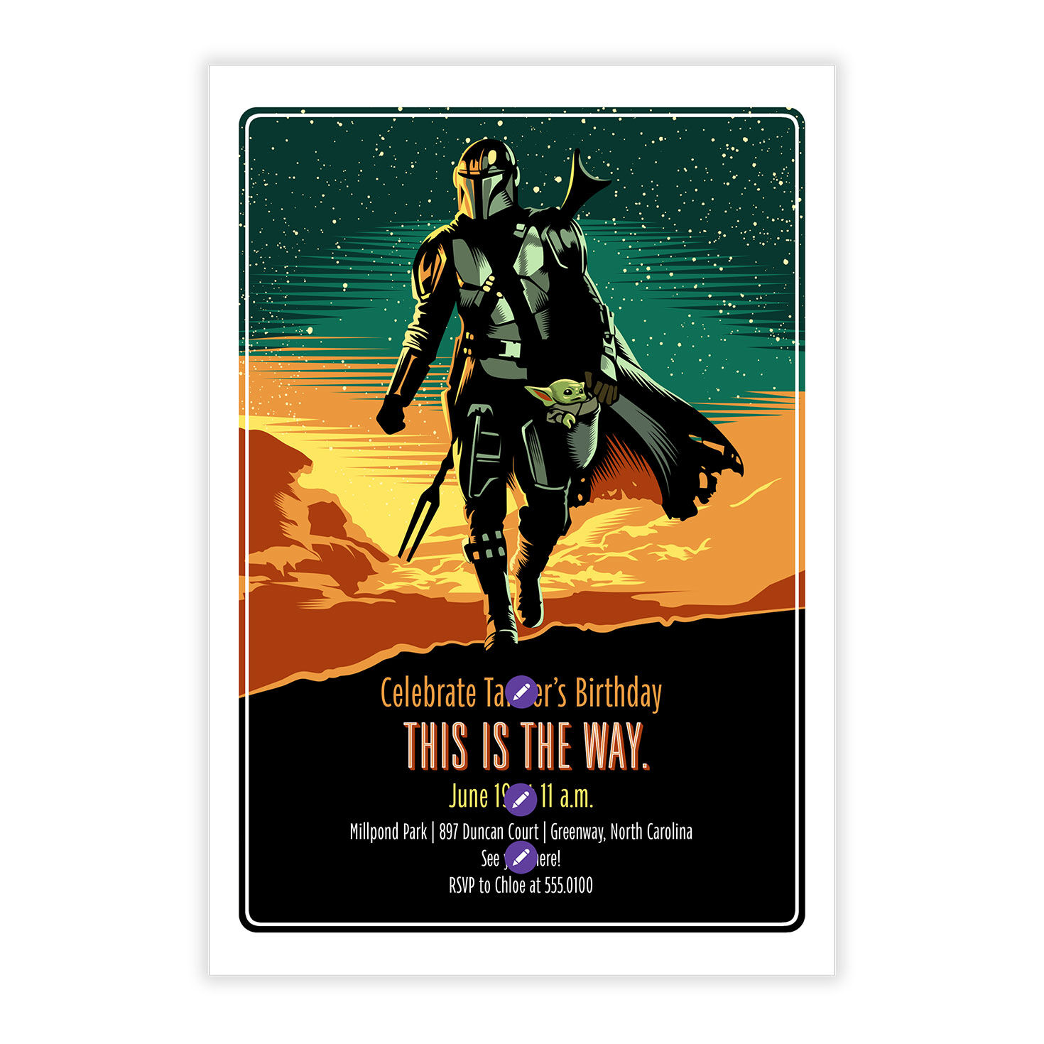 Star Wars: The Mandalorian&trade; This Is the Way Birthday Invitation, , large image number 5