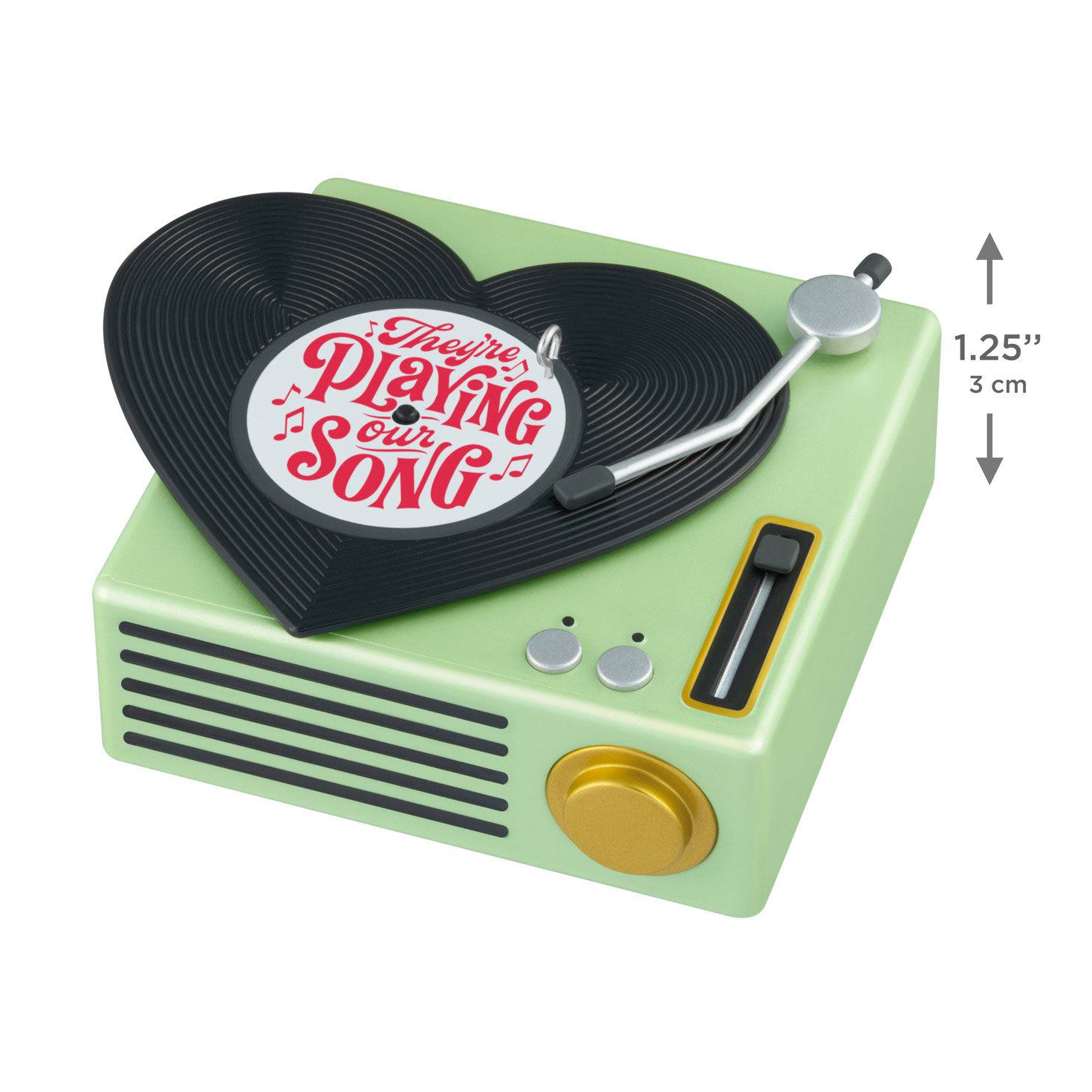 Record Player Keepsake Ornament measurement image number 3