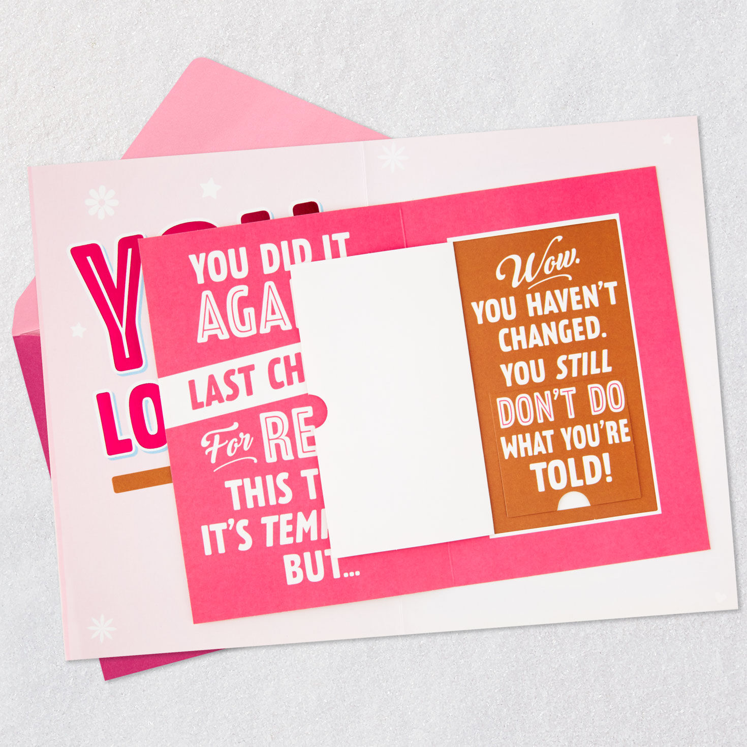 Pink Lettering Sign Birthday Card for Daughter open card with envelope image number 6