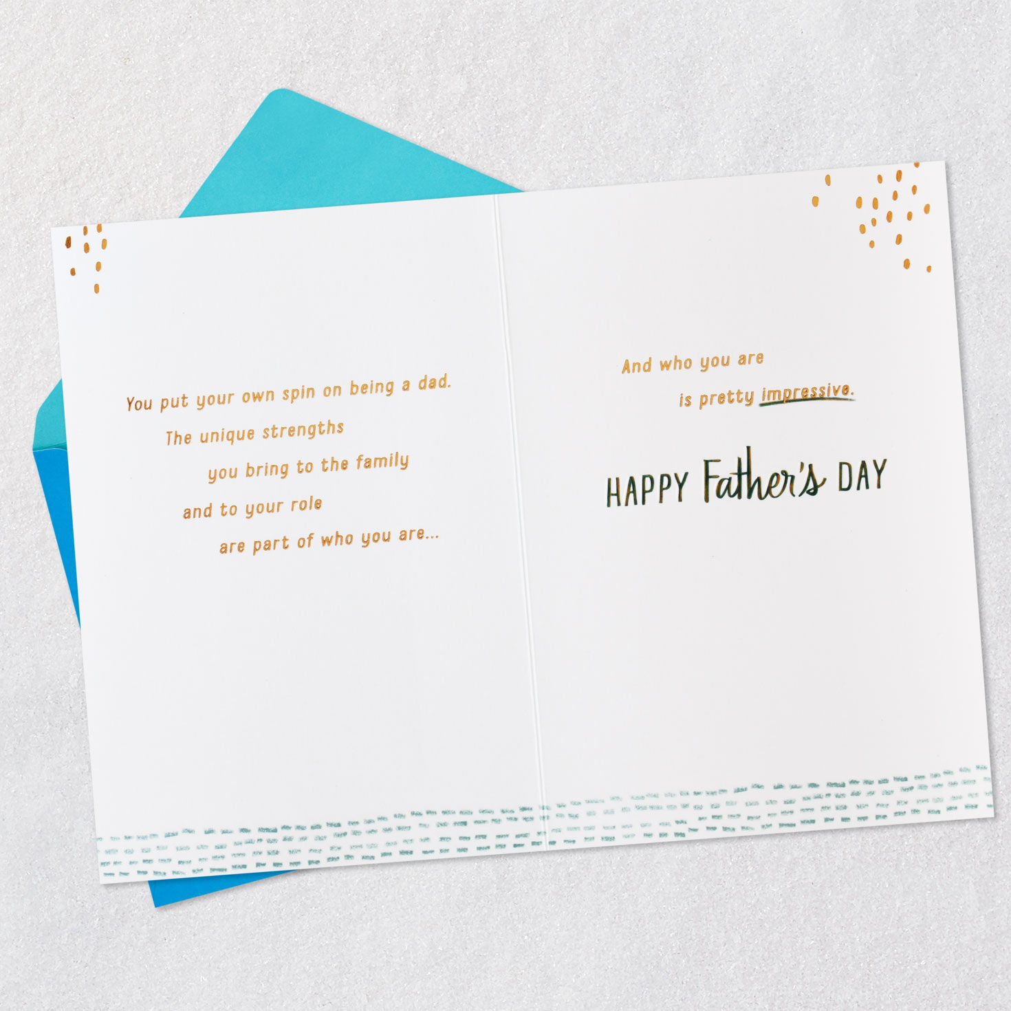 Glossy Lettering Son-in-Law Father's Day Card Open card with envelope image number 4