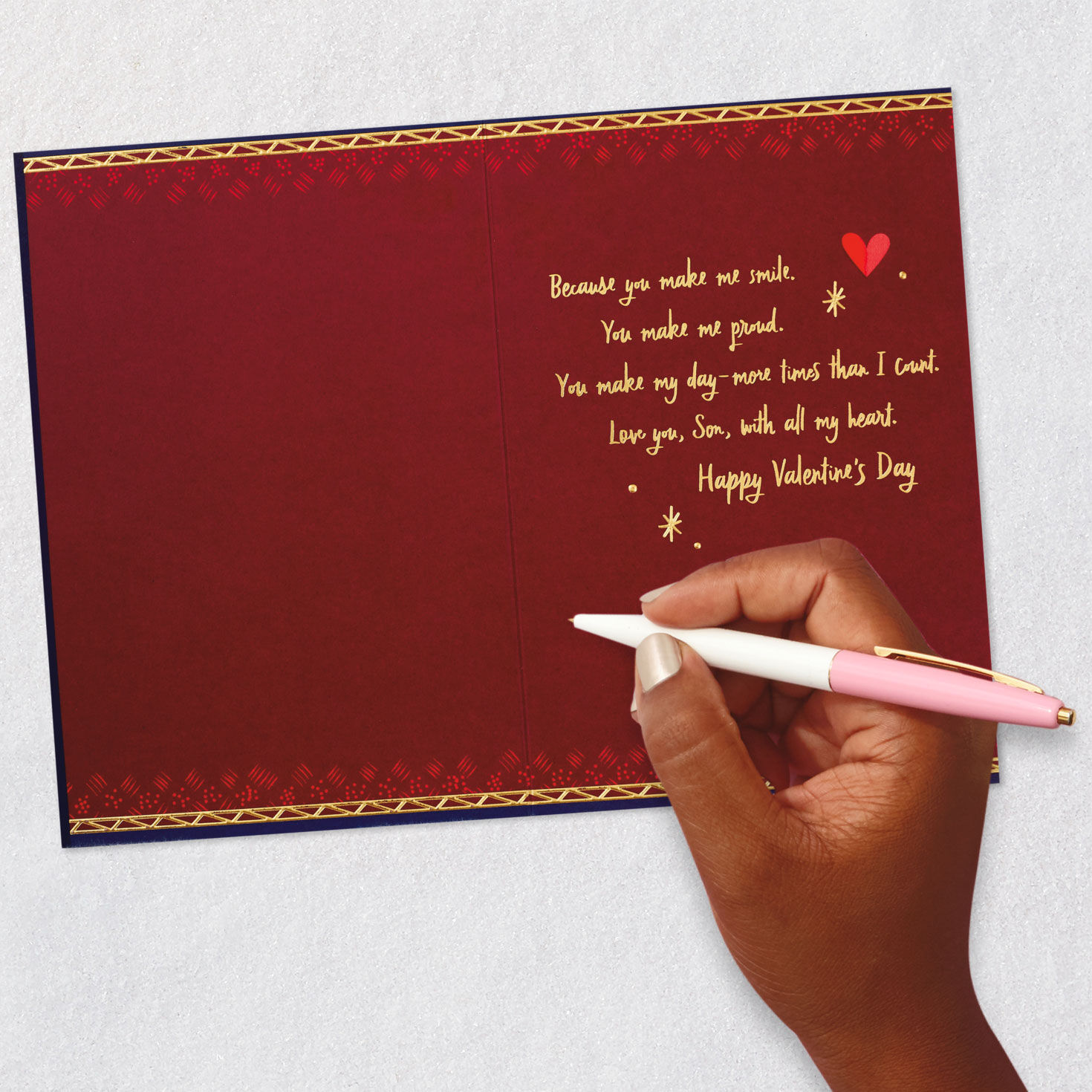 Patterned Hearts Valentine's Day Card for Son  image number 6