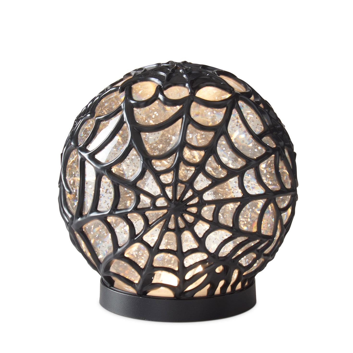 K&K Interiors Spiderweb Spinning-Water Globe With Light, 6.5"