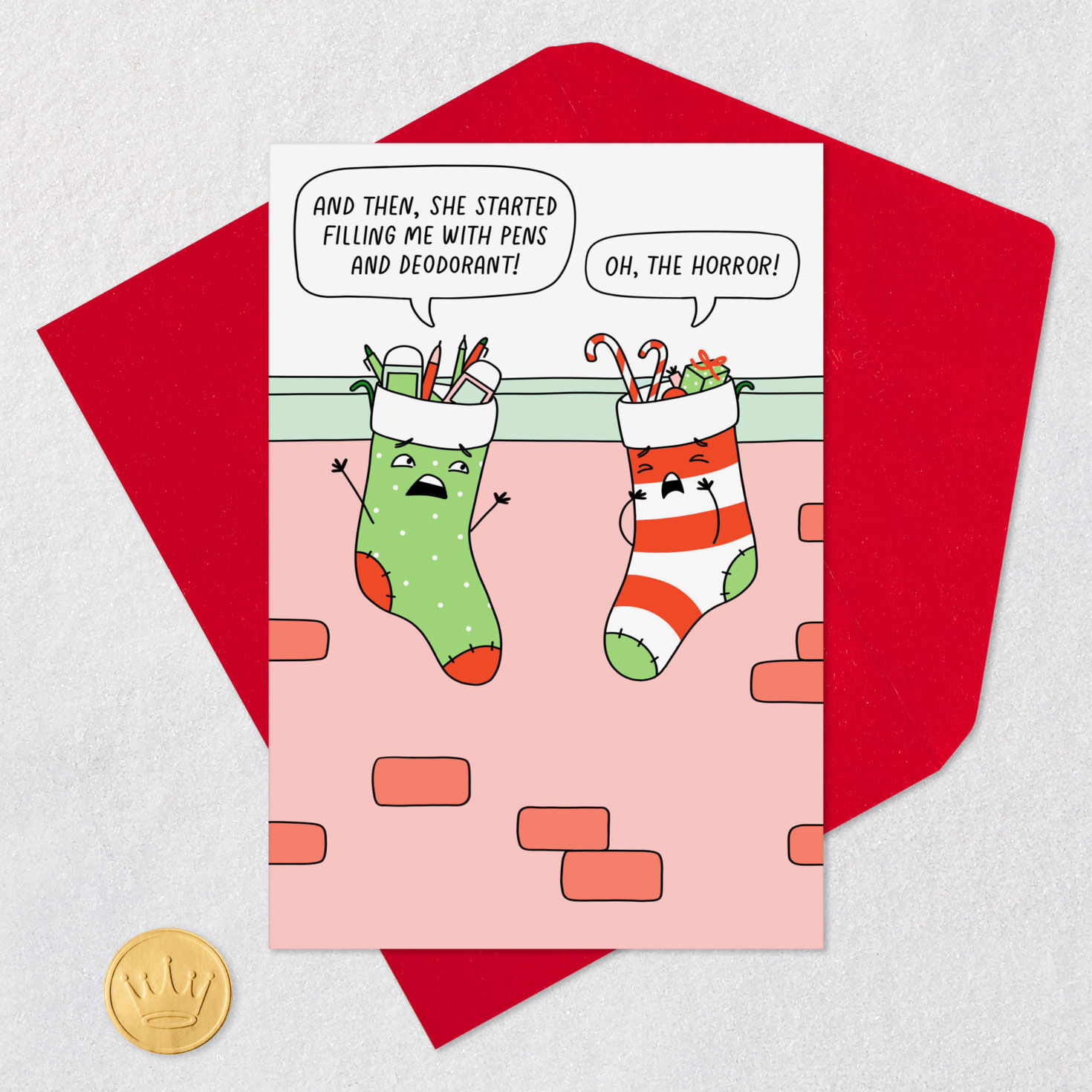 Holiday Horror Stockings Funny Christmas Card, , large image number 5