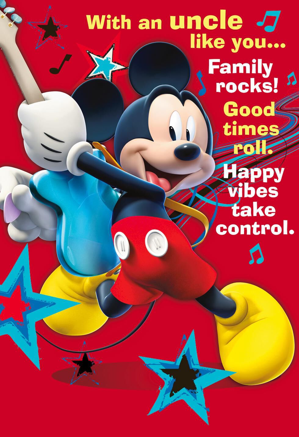 Mickey Mouse Rockin' Father's Day Card for Uncle