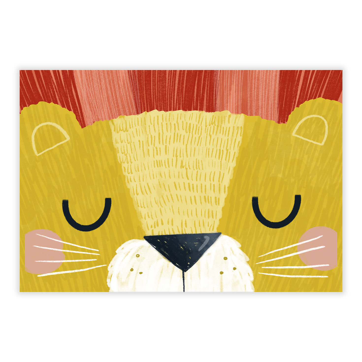 Lion Face Illustration Personalized Birthday Card front image number 2