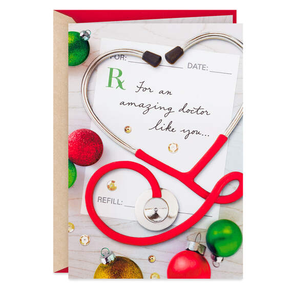 Prescription for Joy Christmas Card for Doctor, , large image number 1
