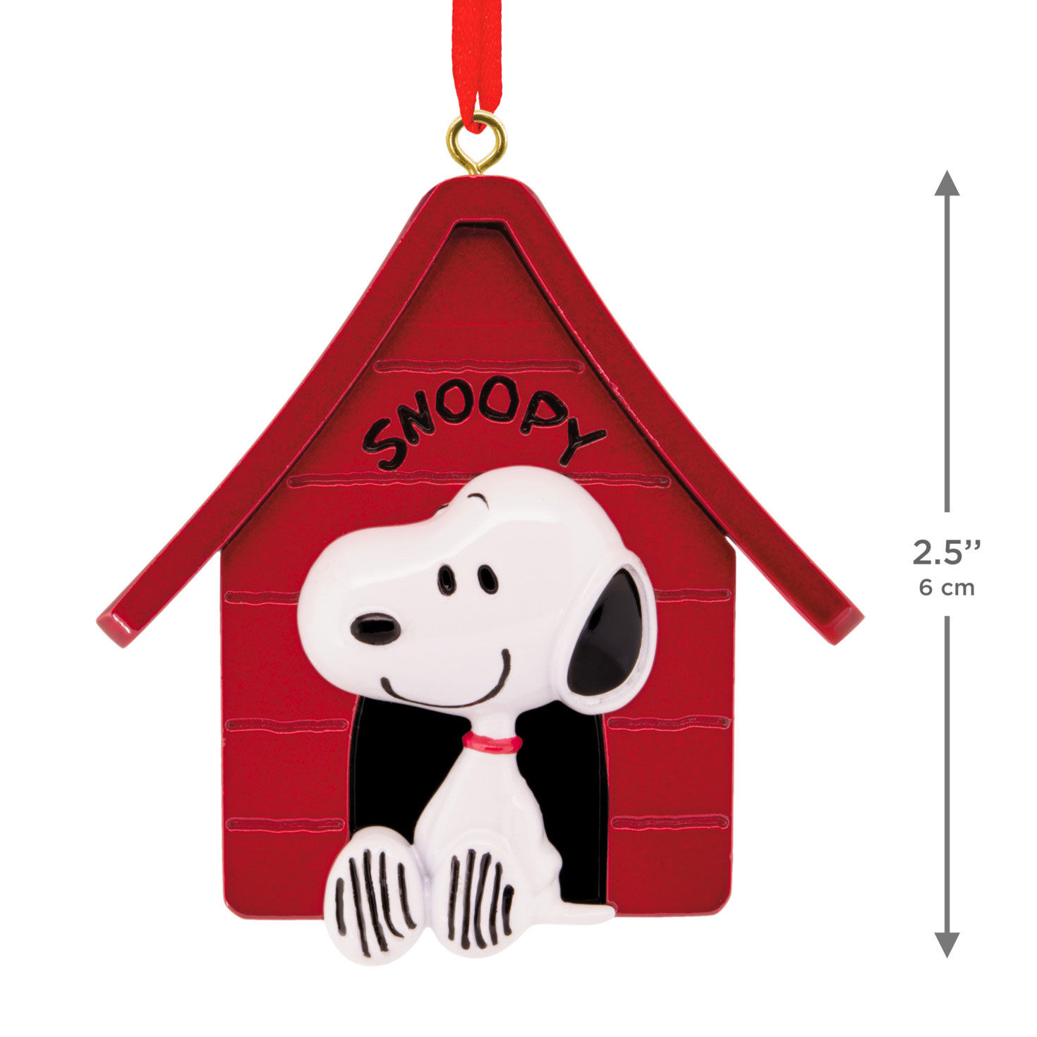 Snoopy With Doghouse Christmas Ornament measurement image number 3