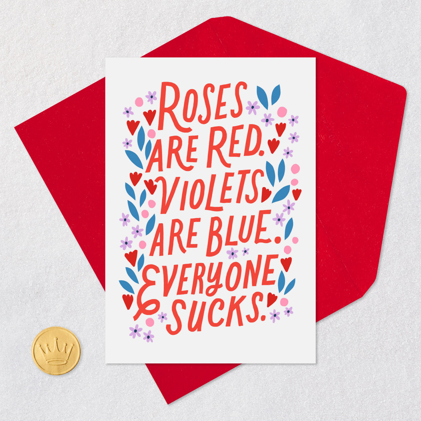 Hearts and Flowers Poem Funny Valentine's Day Card  image number 5