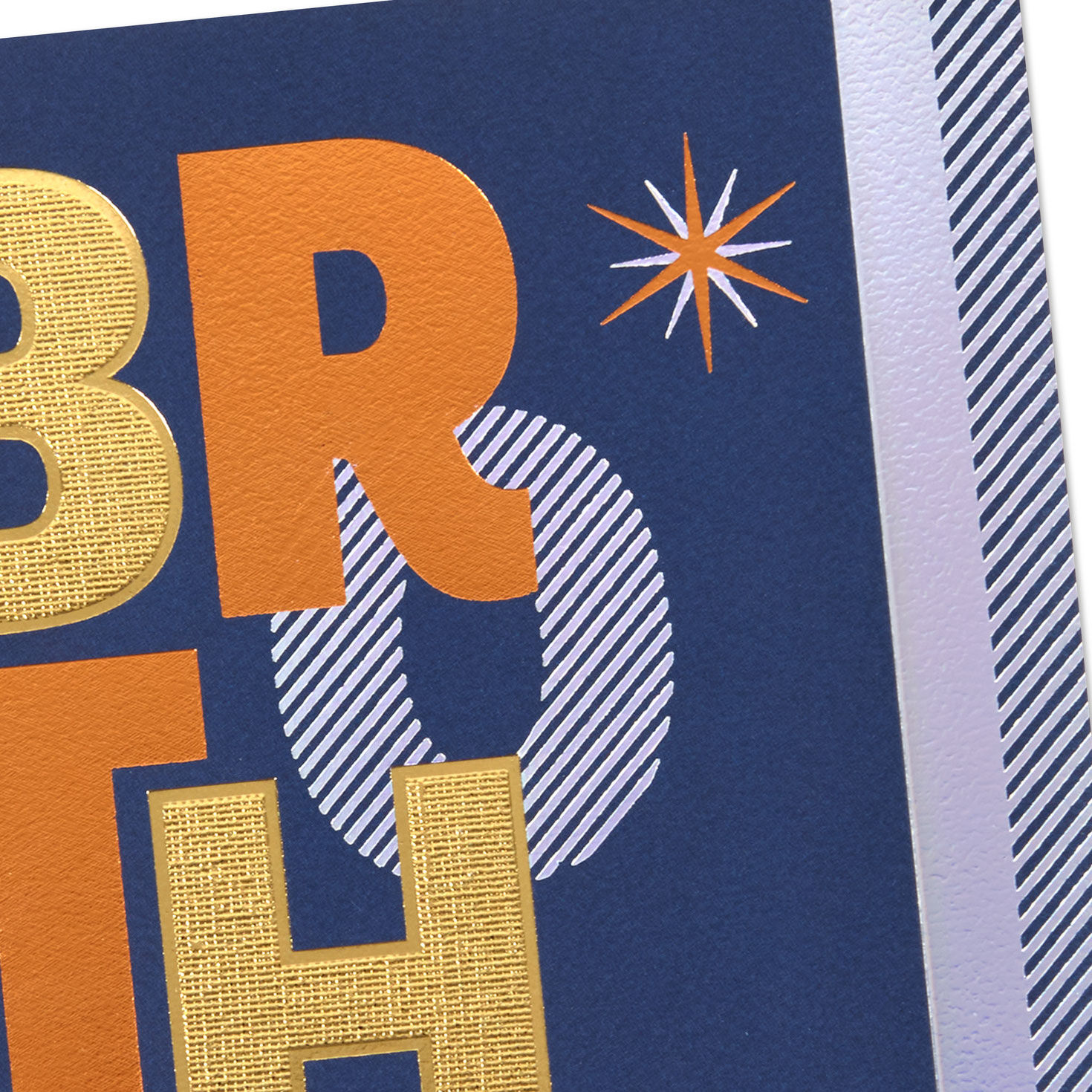 Foil Block Lettering Birthday Card for Brother Card Front Detail image number 5