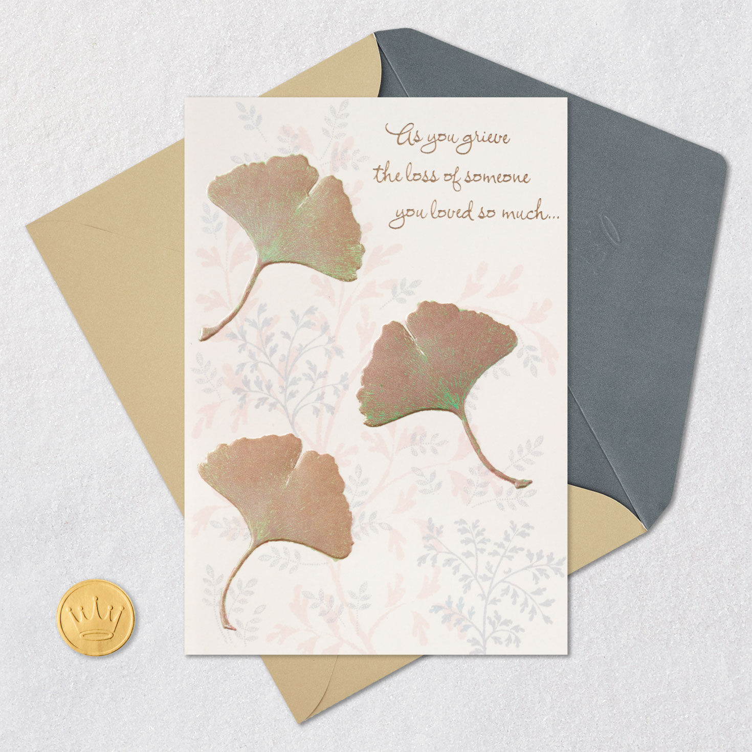 Ginkgo Leaves Sympathy Card  image number 5