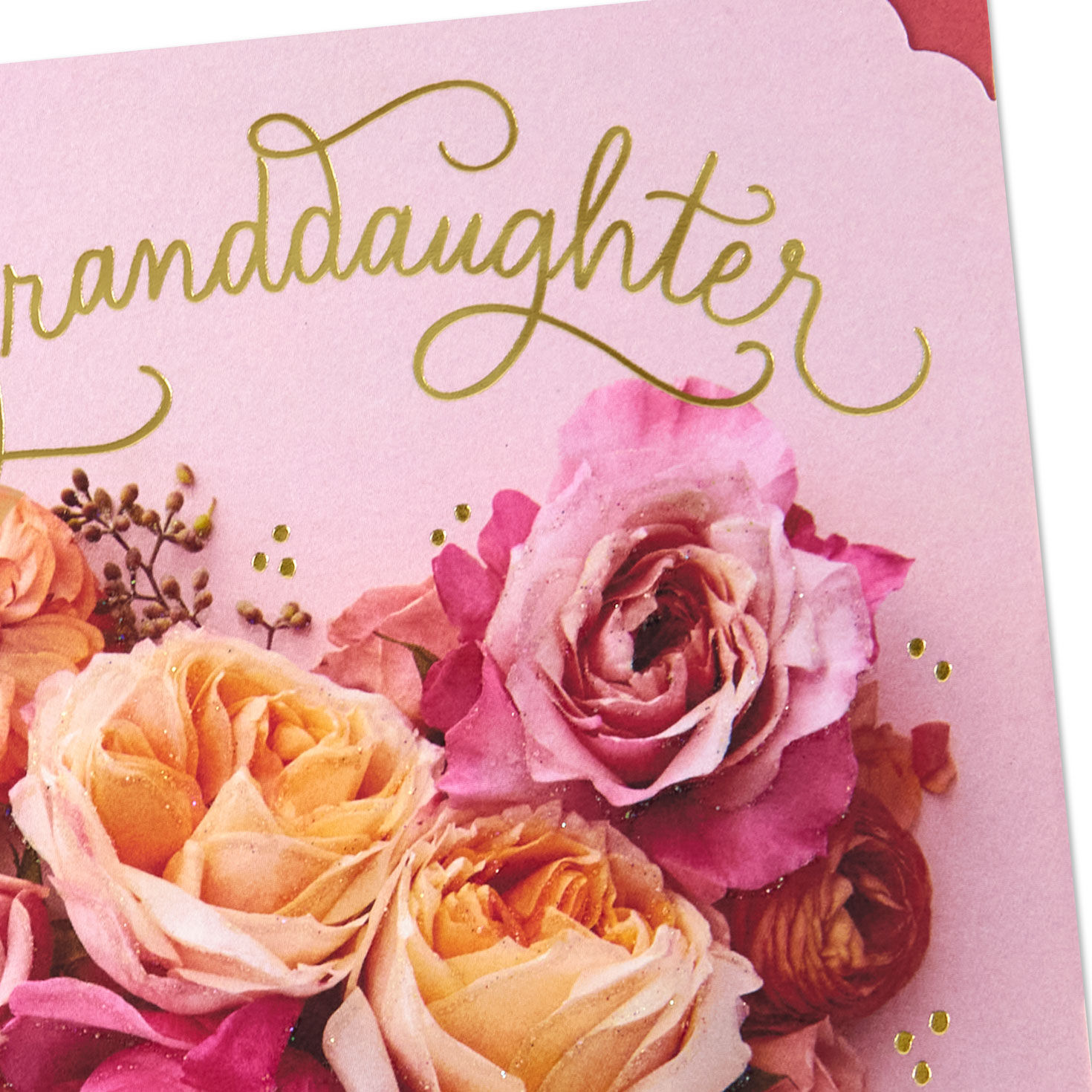 Floral Heart Granddaughter Wedding Card Card Front Detail image number 4