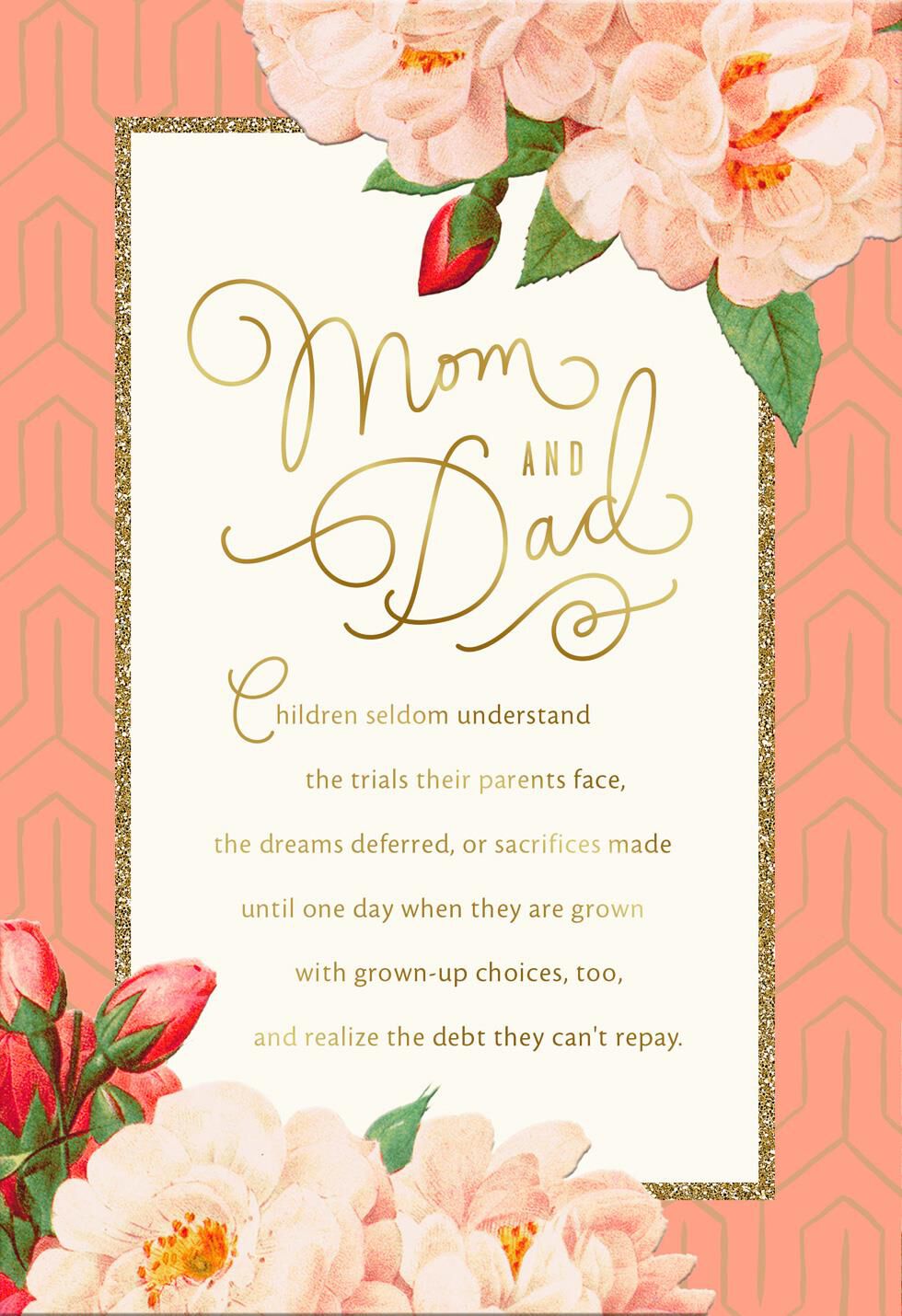 Flower Blossoms Anniversary Card for Parents