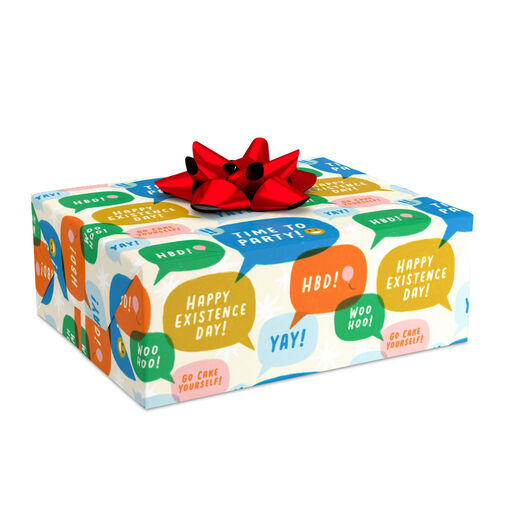 Happy Birthday Word Bubbles Wrapping Paper, 17.5 sq. ft., 