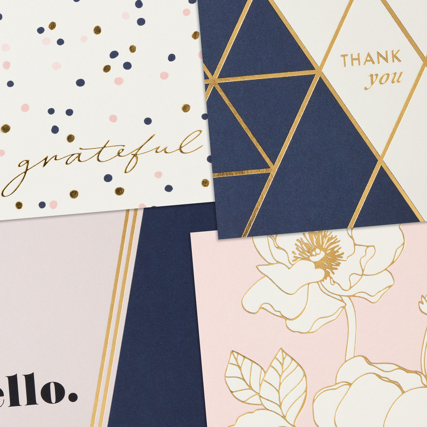 Pink and Navy Thank You Note Cards Assortment Pack Cover Details image number 5