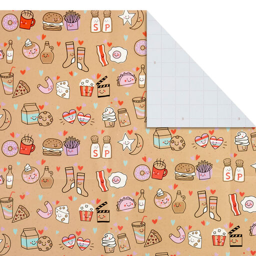 Better Together Flat Wrapping Paper With Gift Tags, 3 sheets, 