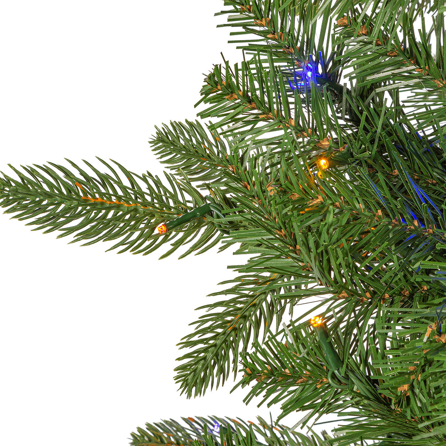6.5 ft Pre-Lit Natural Cut Narrow Saginaw Spruce Christmas Tree with 300 Color-Changing LED Lights detail image number 5
