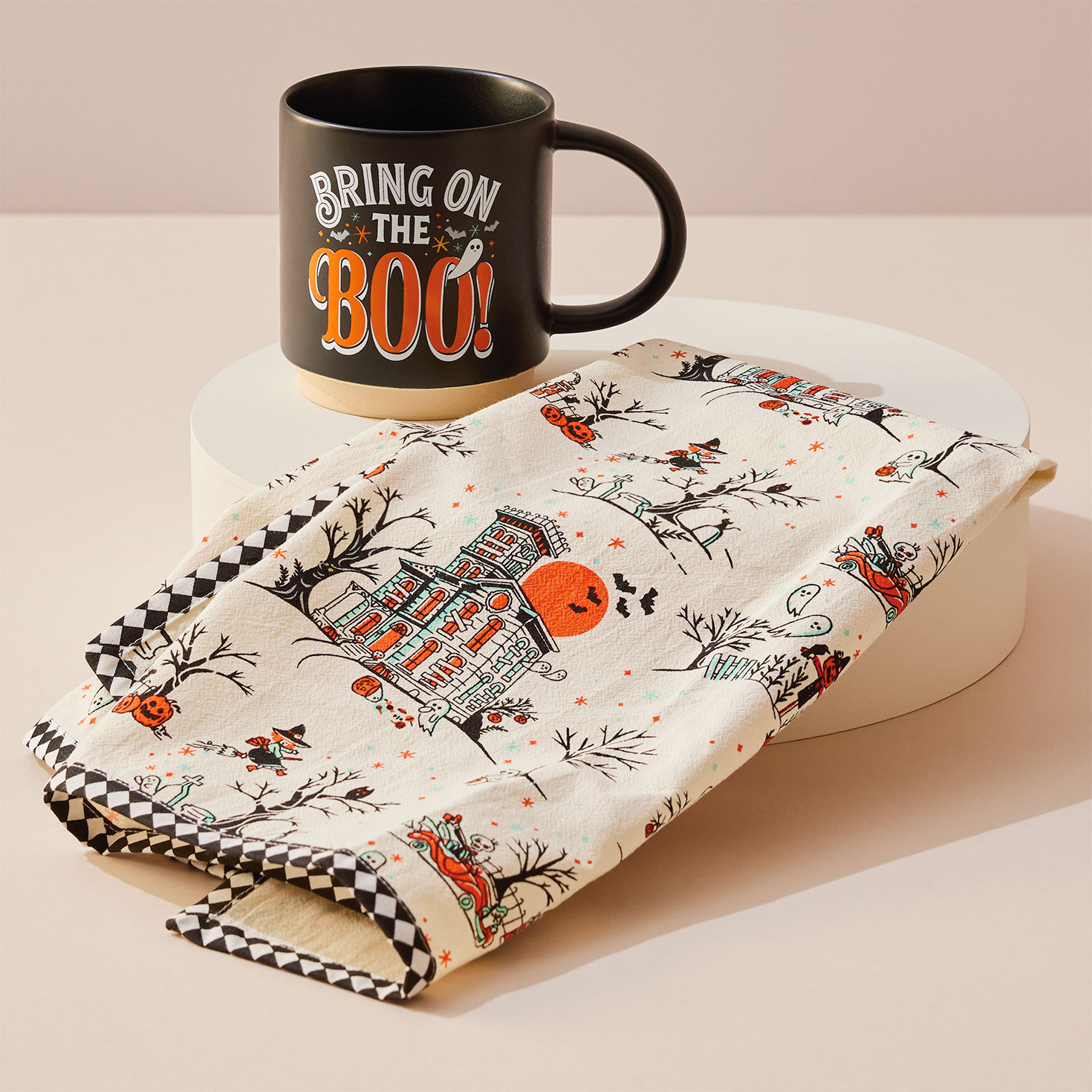 Vintage Halloween Scenes Tea Towel Front image number 1